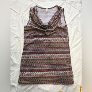 Just One Striped Knit Tank Top - Pink, Gray, Cream